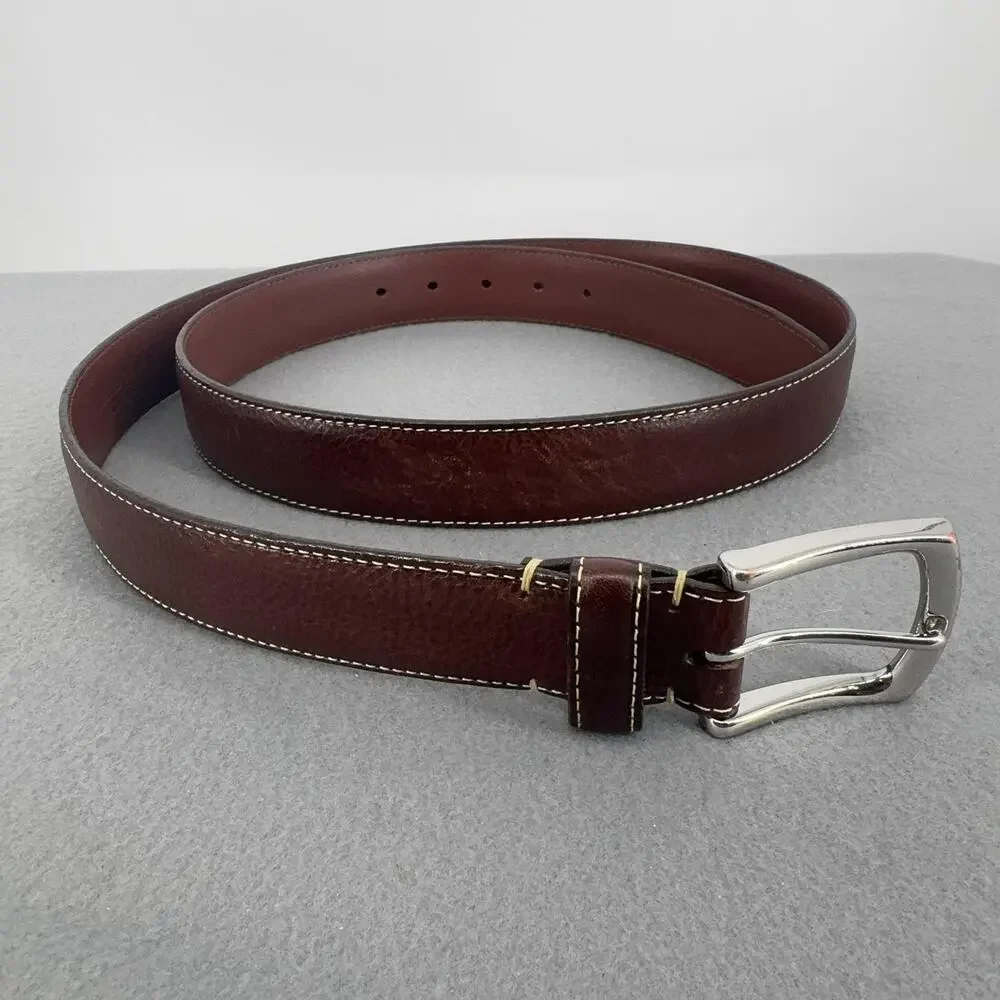 Torino Leather Co Mens Brown Tumbled Cowhide Belt Size 46 Made USA 61551